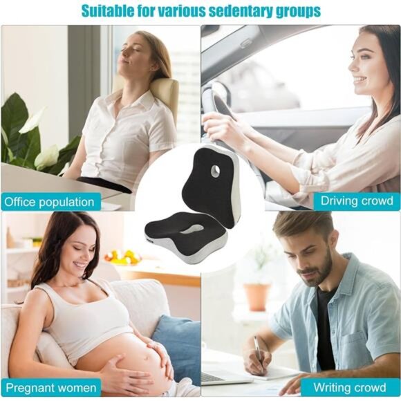 Coccyx Seat Cushion Tailbone Pillow Sciatica Pain Relief Office Car Home Chair - Picture 7 of 8